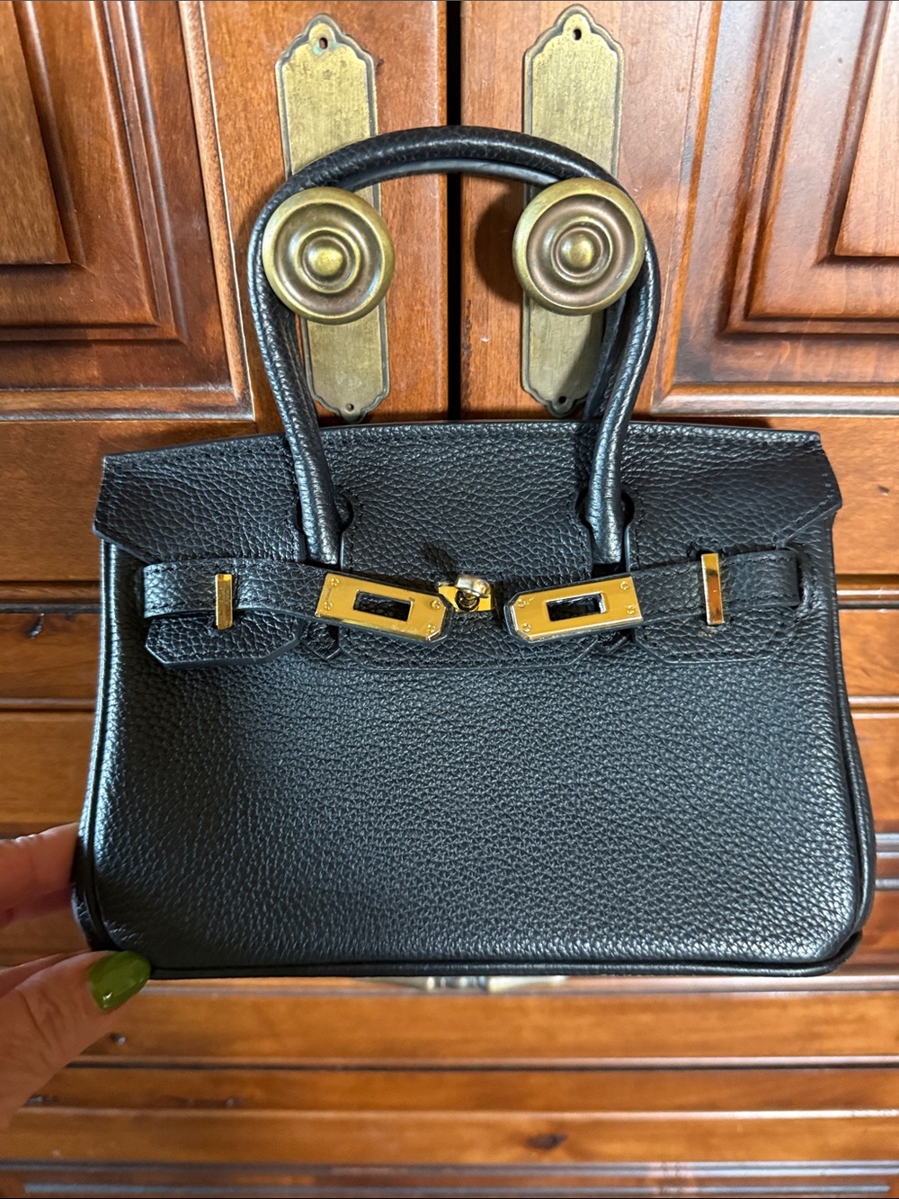 Black  Top-Handle Bag with Gold Hardware. So cute. Great size
